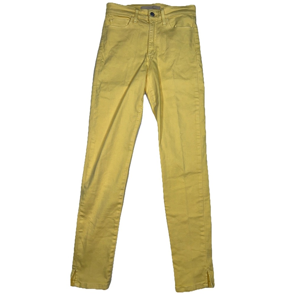 Joes Flawless The Charlie High Rise Skinny Ankle Bright Yellow Stretch Womens 25